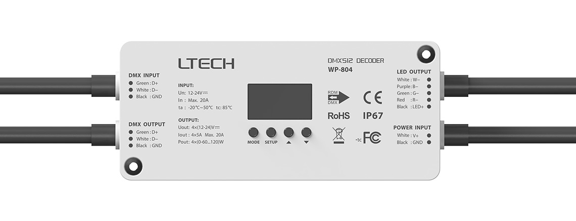 4路 防水DMX/RDM恒压解码器 WP-804